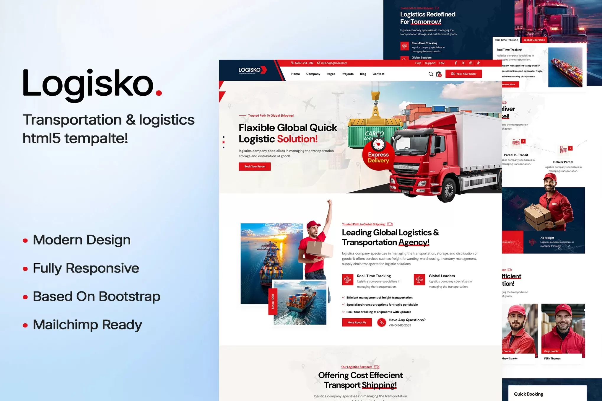 Logisko – 运输物流HTML模板,货运配送官网