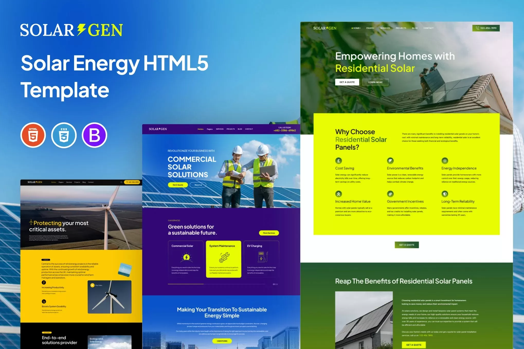 Solargen – 太阳能HTML5模板,新能源公司官网