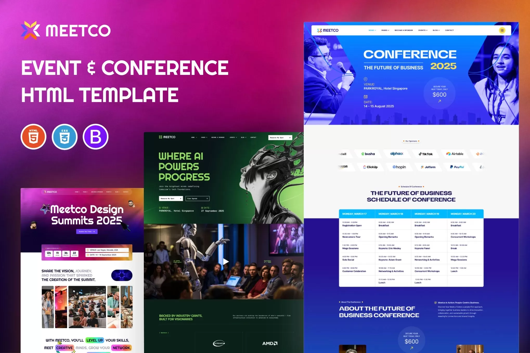 Meetco – 活动会议HTML模板,会展论坛官网