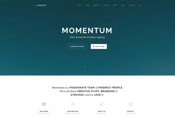 Momentum – 创意单页Joomla模板,OnePage展示官网