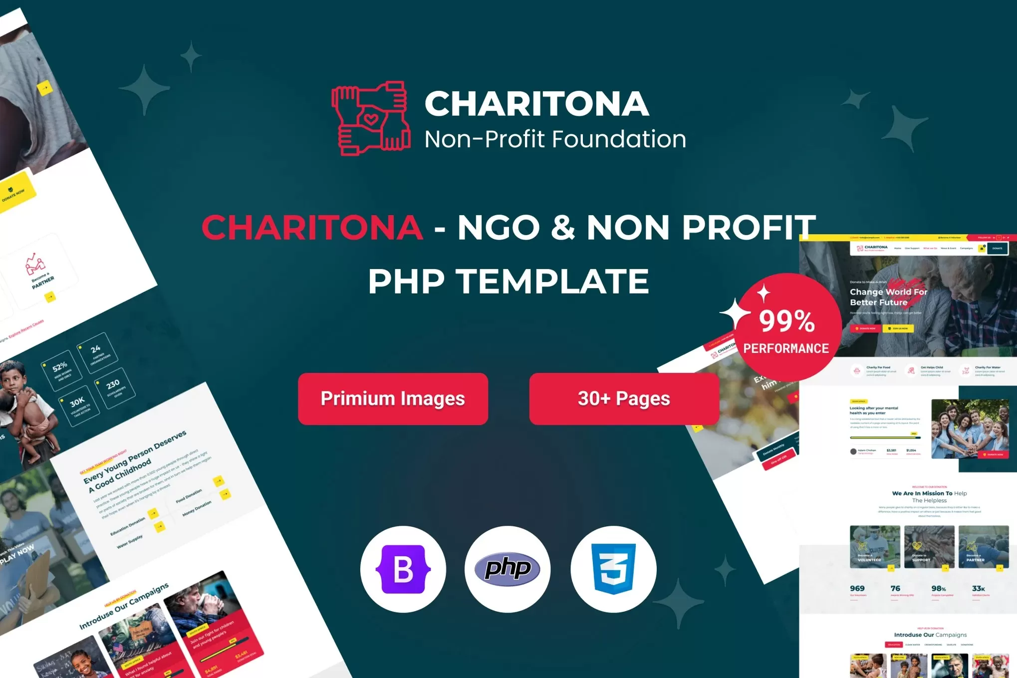 Charitona – 慈善非营利Laravel 12模板，公益组织官网
