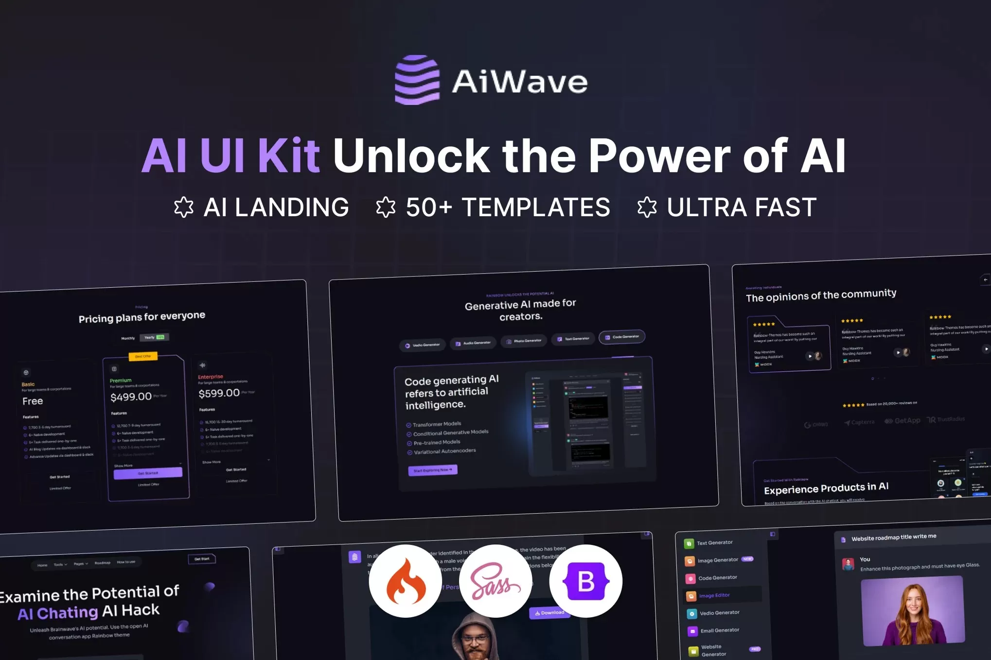 Aiwave – AI SaaS仪表板CodeIgniter模板,智能应用后台