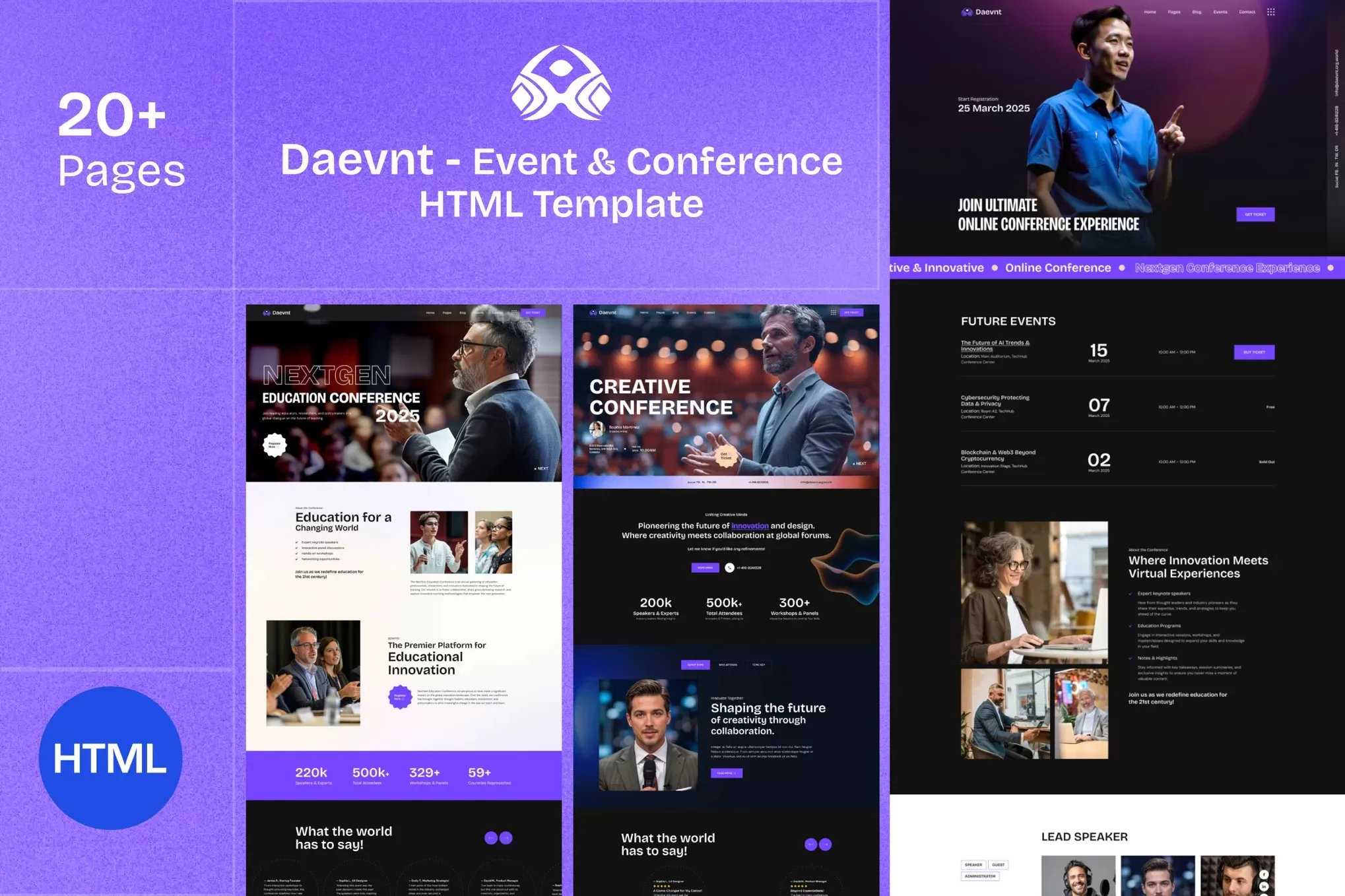 Daevnt – 活动会议HTML模板,会展赛事官网
