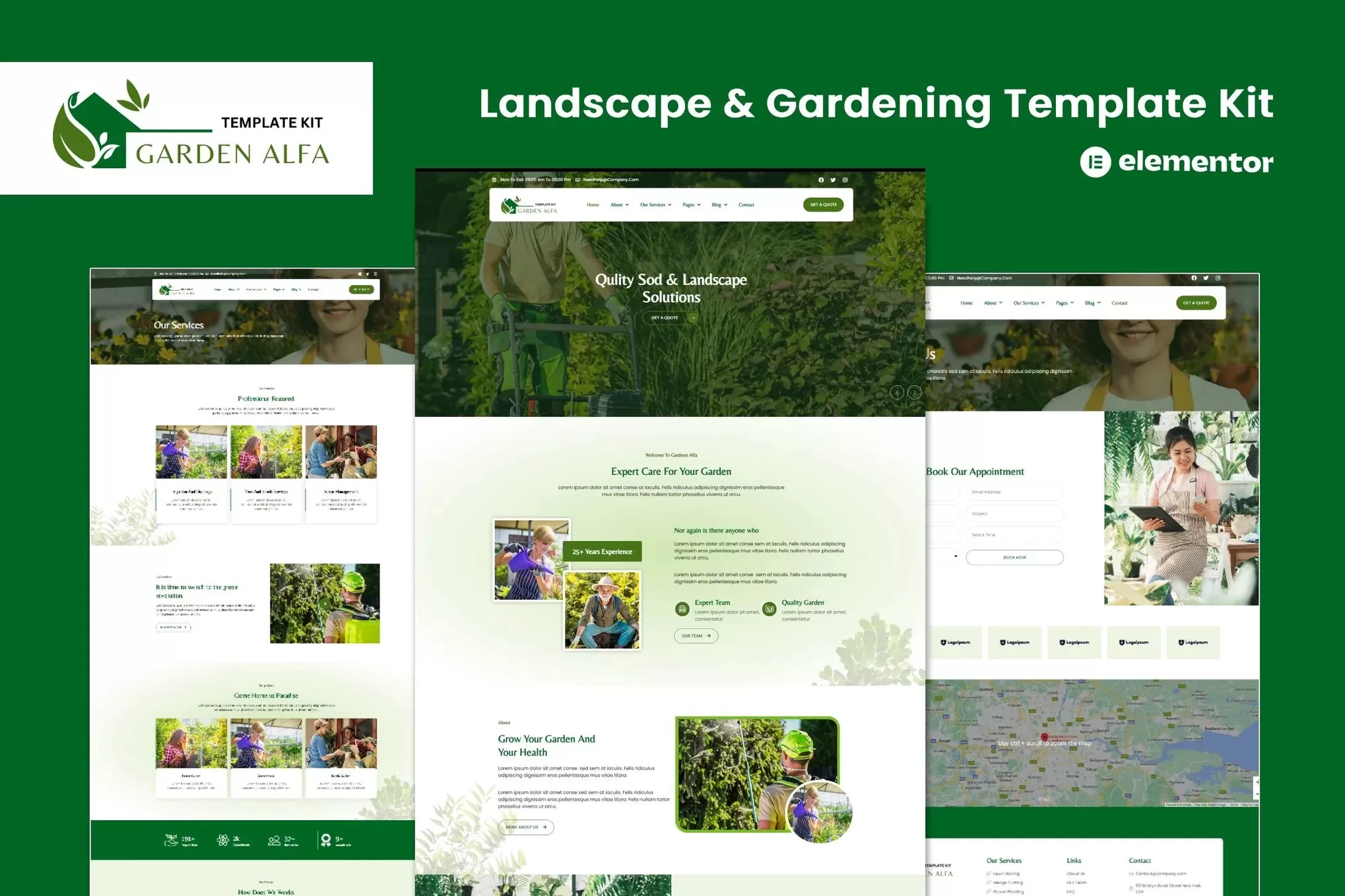 Garden Alfa – 景观园艺Elementor模板套件,绿化设计官网