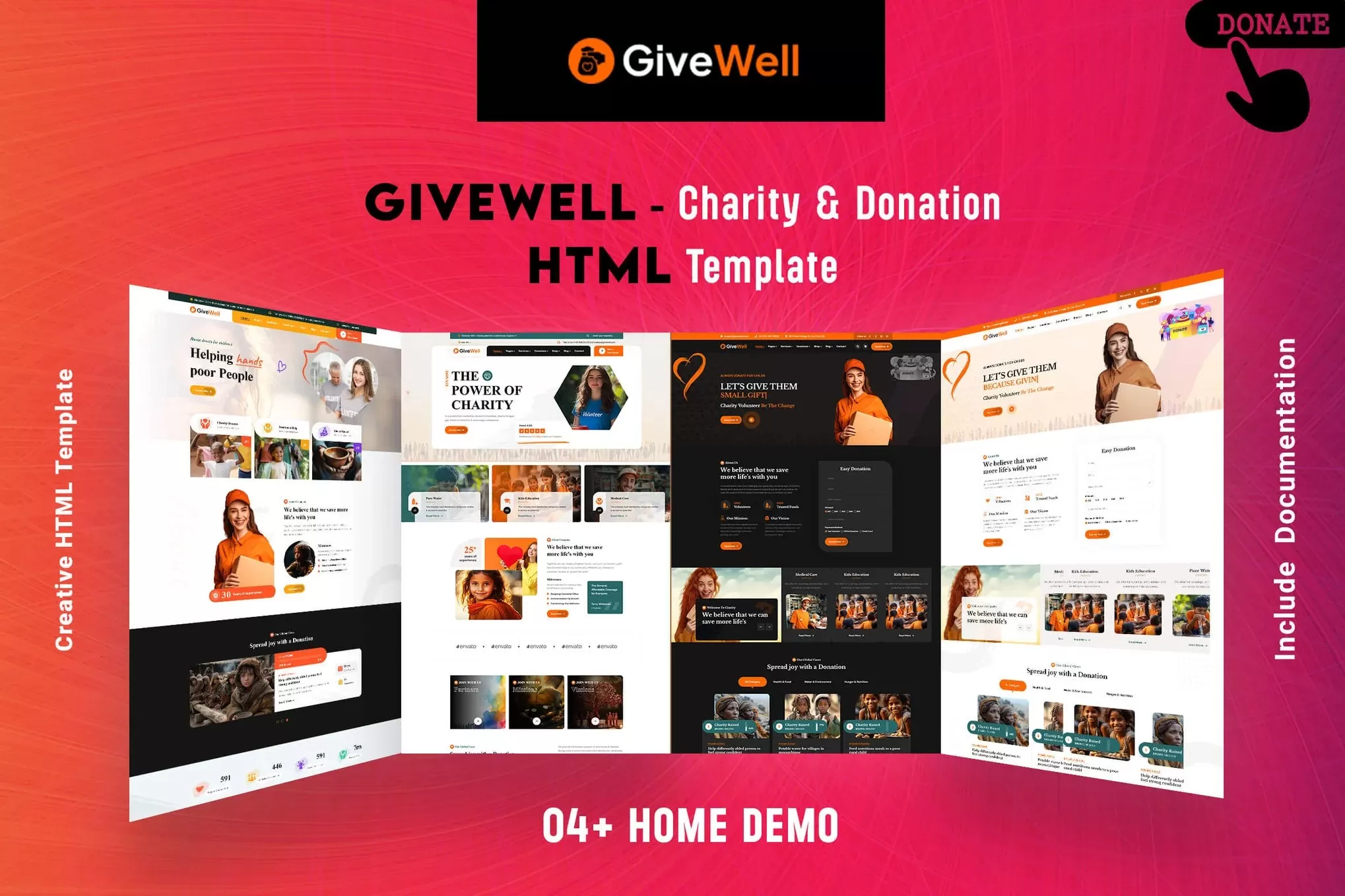 Givewell – 慈善捐赠HTML5模板,公益募捐官网