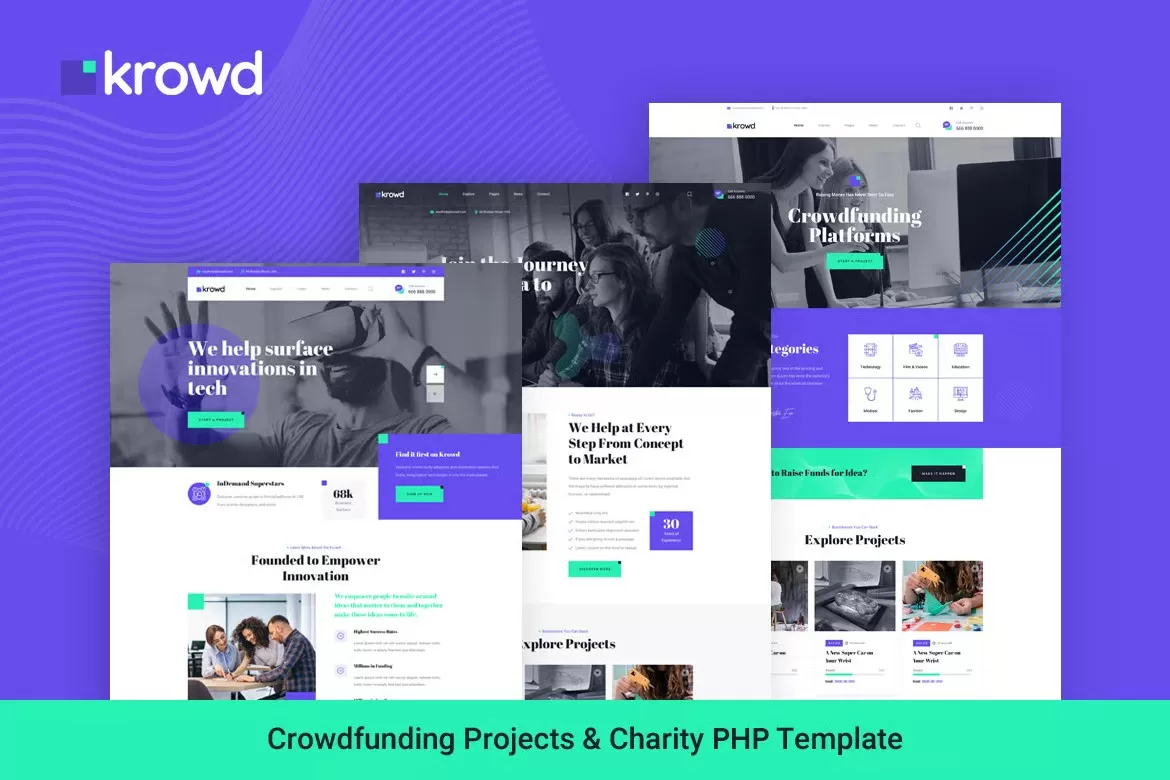 Krowd – 众筹慈善PHP模板,募捐项目官网