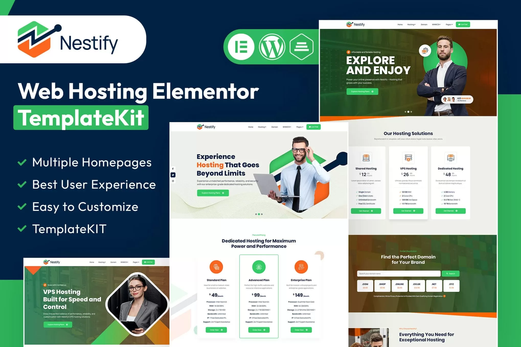 Nestify – Web托管Elementor模板套件,主机服务商官网