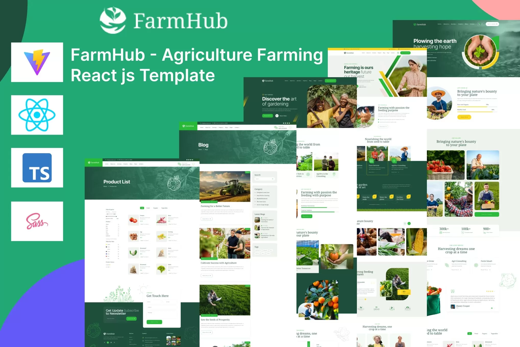 FarmHub – 农业 React js 模板