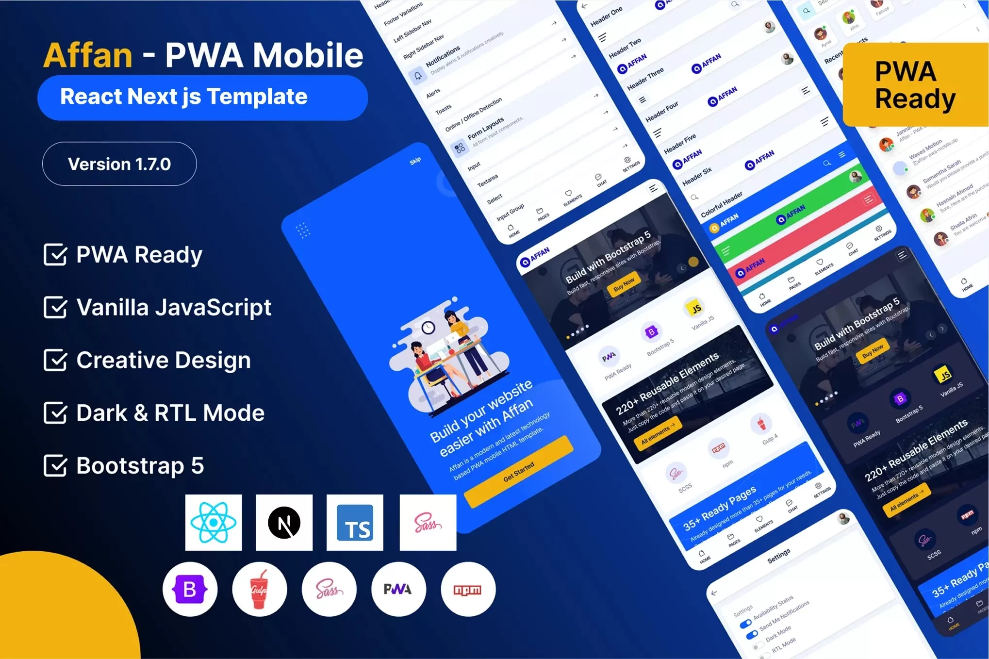 Affan – PWA 移动 React Next js 模板