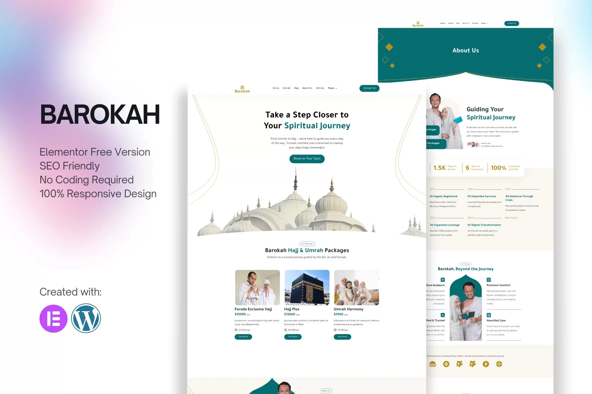 Barokah – 朝觐旅游Elementor模板套件,穆斯林旅行官网
