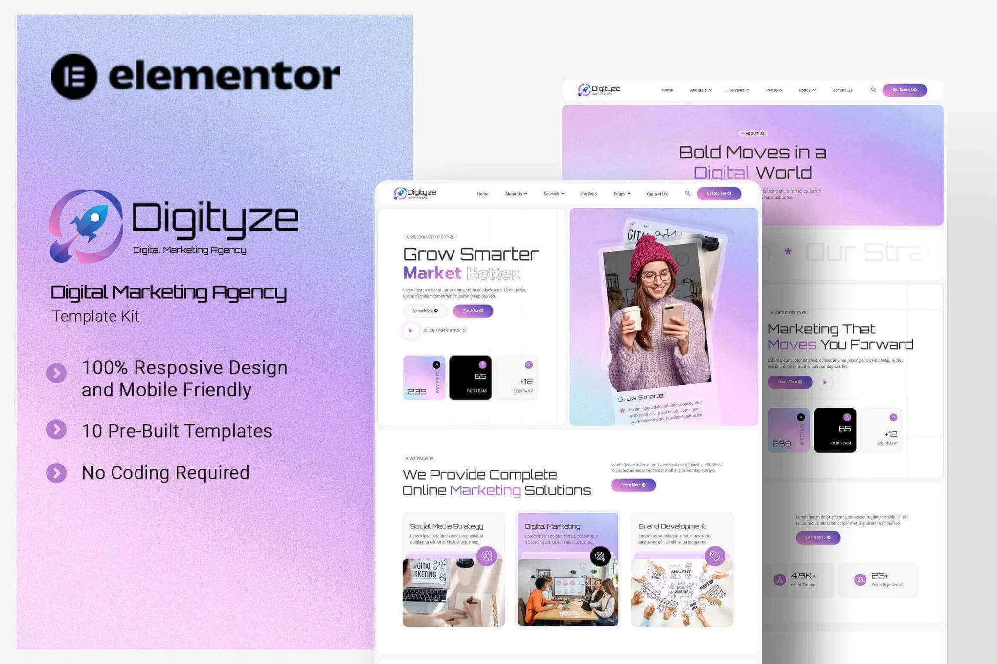 Digityze – 数字营销Elementor模板套件,agency机构官网