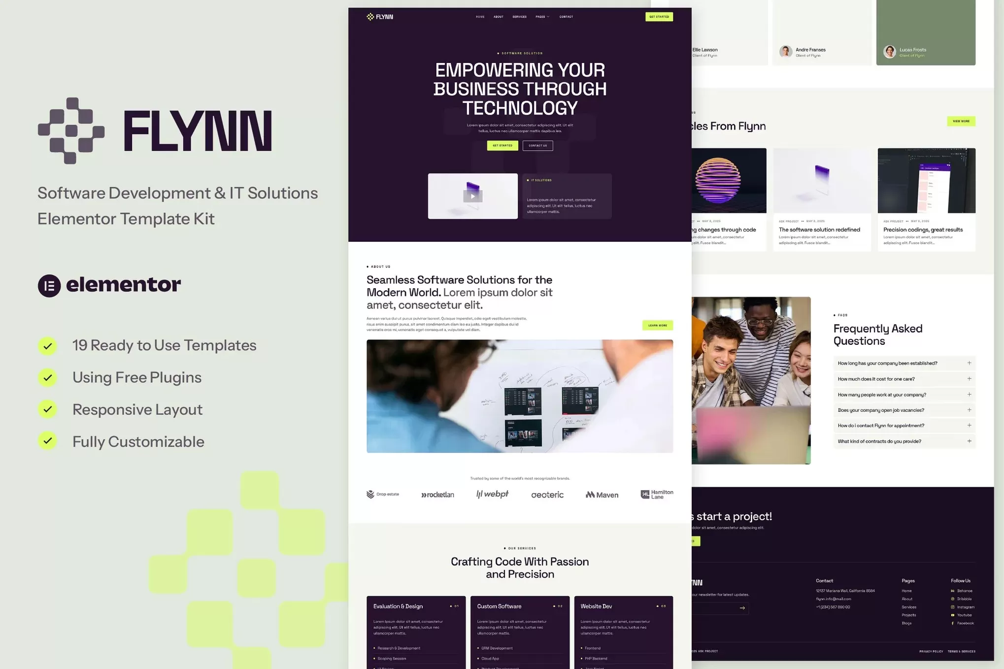 Flynn – 软件IT Elementor模板套件,技术方案官网