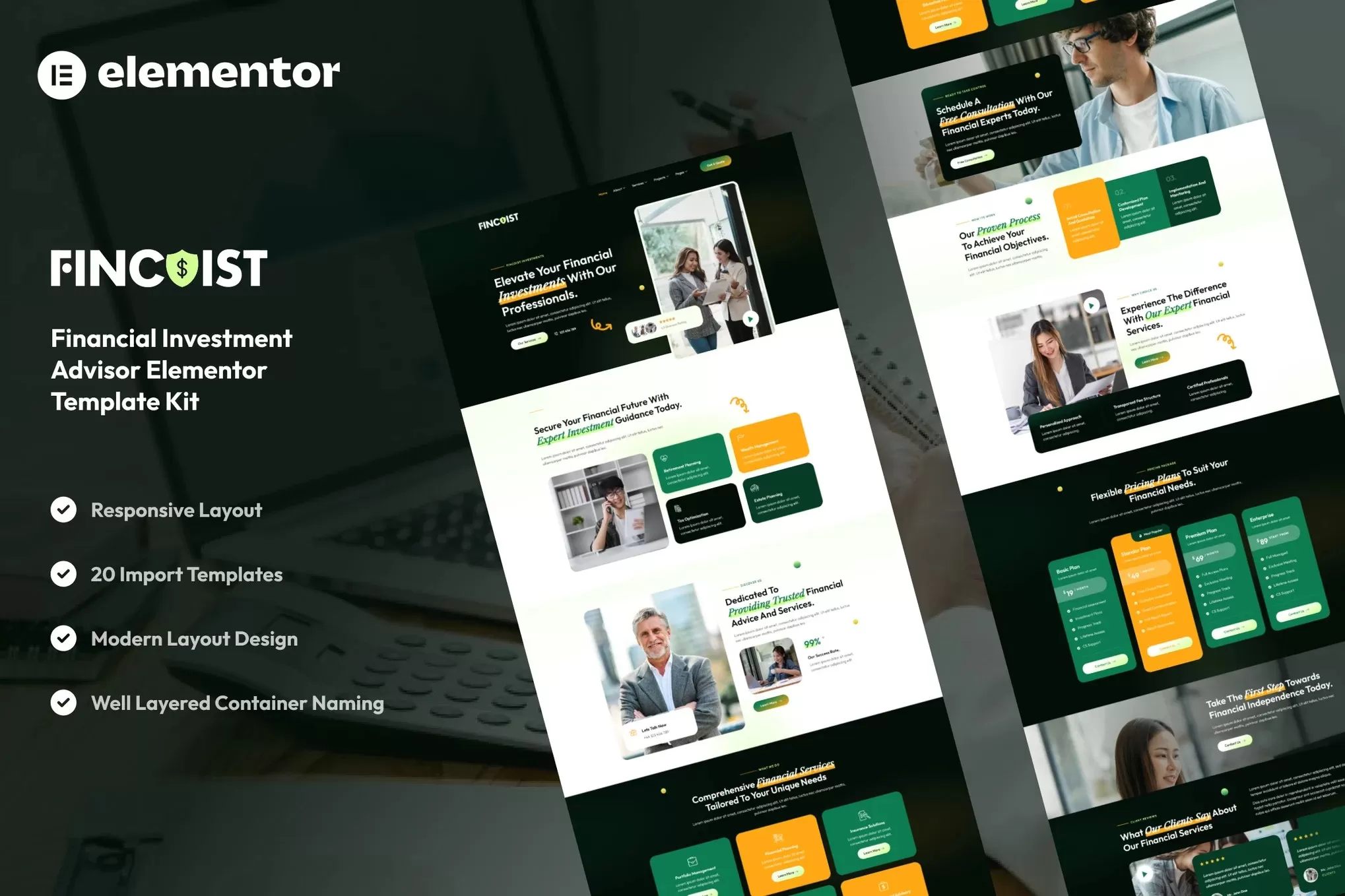 Fincoist – 金融投资Elementor模板套件,理财顾问官网